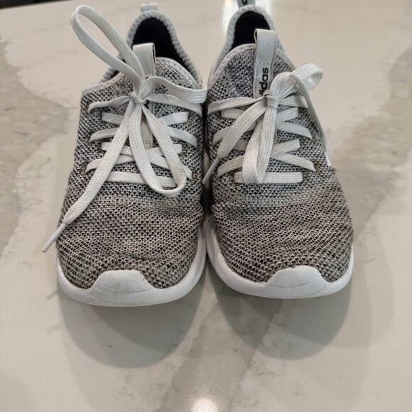 Adidas Cloudfoam Athletic Running Shoes Womens 6.5 Gray/White Lifestyle Sneakers - Picture 5 of 8